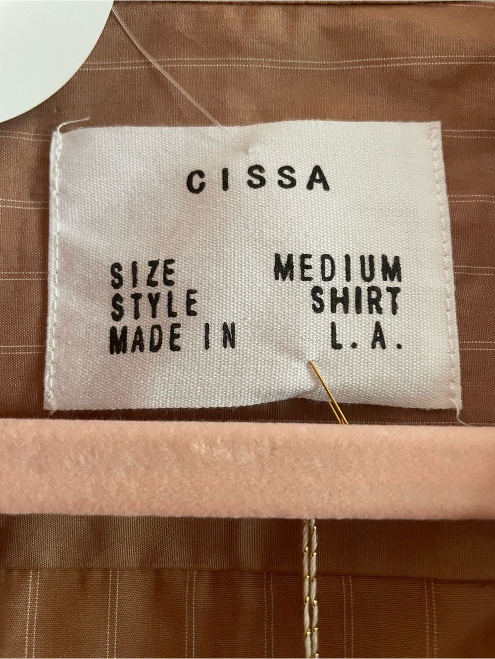 Cissa Brown Pinstripe Cropped Button-Down Shirt - Sz M - Picture 5 of 8